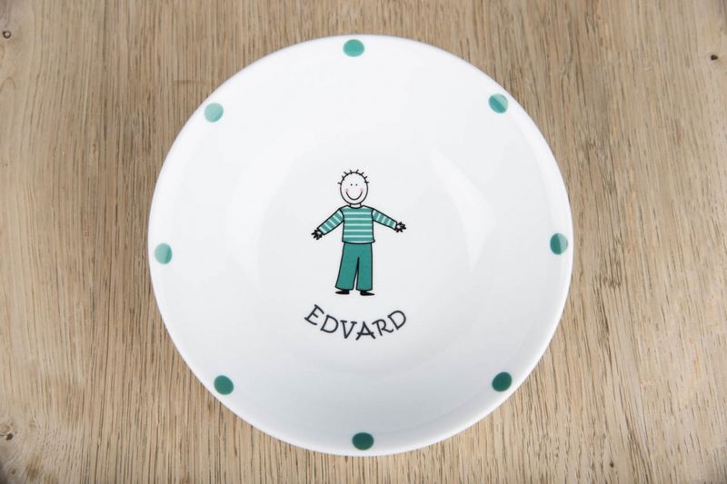 Barneservise - Skål med Blå Gutt